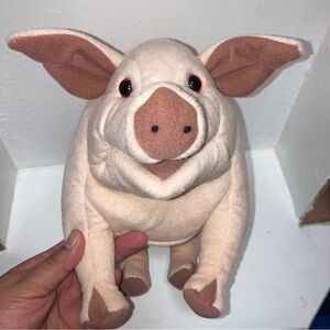 Folkmanis Puppet Large Pig 12" Full Body Plush Farm Animal Pink